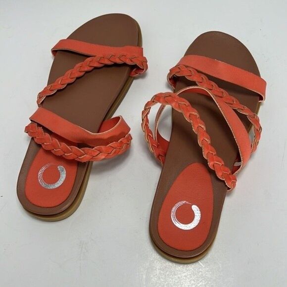 Journee Collection Colette Slide On Sandal Coral size 6.5 - Picture 3 of 6